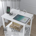 sthmec Nightstand with Charging Station, LED Night Stand Set 2, Bedside Table - Image 4