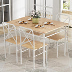 VECELO Dining Table Set for 4, 5-Piece Wood Kitchen Table by VECELO