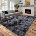 PAGISOFE Area Rugs 9x12 Living Room, Large Dark Grey Shag Rugs by PAGISOFE