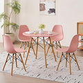 5-Piece Round Dining Table Set, Small 31.5" Kitchen Table Chairs Set of 4 Space by LECAFURHL
