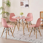 5-Piece Round Dining Table Set, Small 31.5" Kitchen Table Chairs Set of 4 Space by LECAFURHL