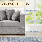 60.5"W Loveseat Sofa, Velvet Mid Century Modern Couch - Image 4