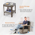 Joyside Outdoor Swivel Rocker Patio Chair Set of 4 and 2 Matching Side Tables - Image 5