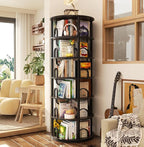 Aheaplus 6 Tier Rotating Bookshelf Tower, Revolving Bookcase, 360° Round by Aheaplus