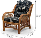 Malibu Lounge Living Accent Armchair Natural Rattan Wicker Handmade Design - Image 2