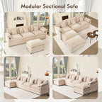 GOSUHI 142.5" U Shaped Couch, Modular Sectional Sofa, 3-Seater Comfy Cloud Couch - Image 8