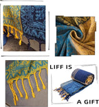 Bohemian Throw Blanket for Couch，Colorful Chenille Tassels Boho Woven Hippie - Image 5