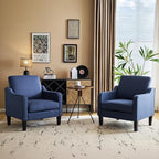 VINGLI Navy Blue Accent Chairs for Living Room, Line Comfy Upholstered Chair - Image 3