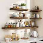 Acovy 72 Inch Floating Shelves, 3D Textured Wood Grain, Wooden Shelves - Image 7