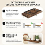 Fun Memories 12 Inch Deep Floating Shelf, 24 x 12 Rustic Wood Wall Shelf - Image 6