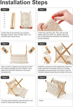 Mkono Macrame Magazine Rack Boho Storage Holder Standing Basket - Image 4