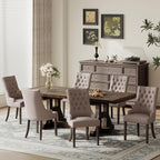 COLAMY Fabric Side Dining Chairs Set of 6, Wingback Upholstered Dining Room by COLAMYHOME