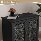 ARTPOWER Accent Cabinet with 2 Doors, Vintage Carved Wood Storage Cabinet - Image 5