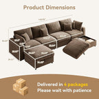 WorthFurni 140” Oversized Cloud Sectional Couches - Image 2