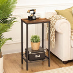 HOOBRO Tall Side Table, Industrial End Telephone Table - Image 4