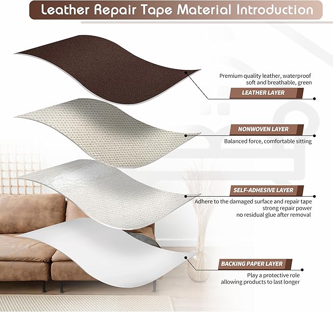 KING MOUNTAIN Leather Repair Patch, 12 x 60 Inches self Adhesive Leather Repair - Image 3