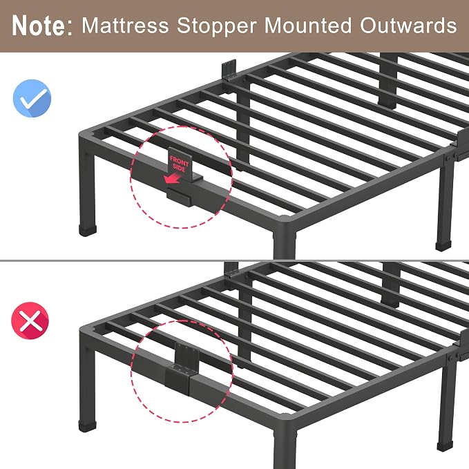 ROIL 14 Inch White King Bed Frame - Image 6