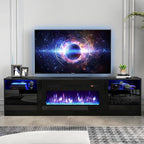oneinmil 80” TV Stand with 36” Electric Fireplace, Large Modern Media by oneinmil