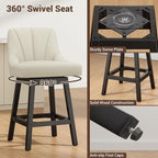 YaFiti Swivel Bar Stools Set of 2, 26 Inch Counter Height Bar Stools - Image 3