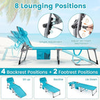 Goplus Tanning Chair, Folding Adjustable Patio Lounge Chair - Image 4