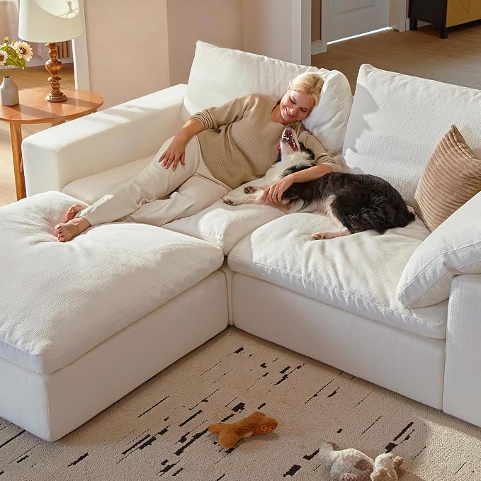 Cloud Couch Sectional 113.8'' Oversized Modular Deep Seat Sofa U Shaped Comfy - Image 6