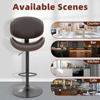 civama Brown Bar Stools Set of 2 - Image 9