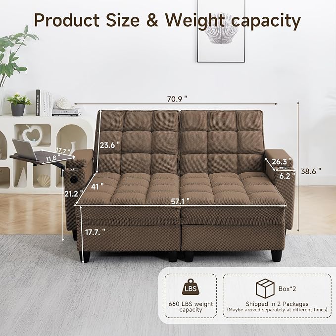 oaaktu 70.9'' Double Chaise Lounge - Image 2