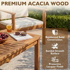 Devoko Patio Furniture 4 Piece Acacia Wood Outdoor Conversation Sofa Set - Image 4