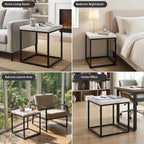 CENSI 18-Inch Marble Accent End Table/Side Table - Image 4