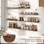 Fun Memories Picture Ledge Shelves Set of 2, 48 Inch Rustic Wall Mounted - Image 5