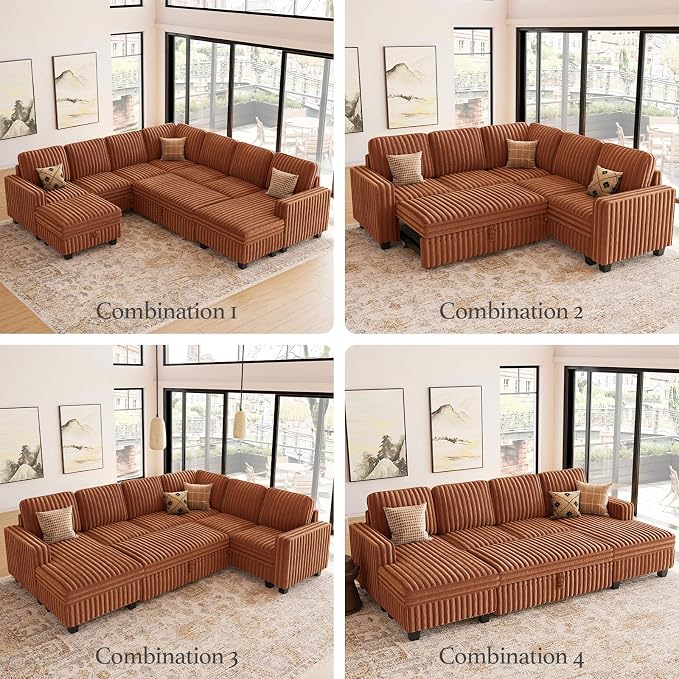 Belffin Corduroy Sleeper Sofa - Image 7