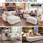 ELUCHANG 150" Oversized V-Shaped Cloud Couch Modular Sectional Sofa - Image 3