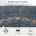 Yolsali Manual Reclining Sectional Sofa Set, 5 Seats Soft Fabric Recliner - Image 4