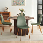 Dining Table Set for 4, Mid Century Modern 47 Inch Wooden Round Dining Table Set - Image 5