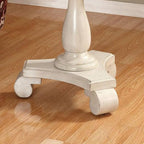 Roundhill Furniture Rene Round Wood Pedestal Side Table, Antique White - Image 4