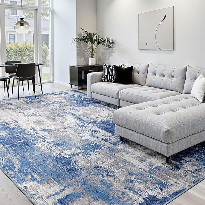 RELEANY Washable Area Rugs 7x10 Non-Slip Modern Abstract Soft by RELEANY