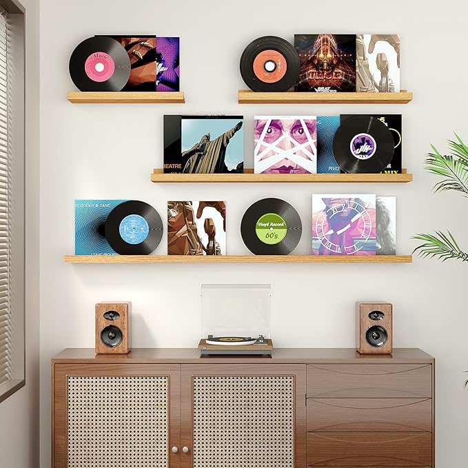 Floating Shelves for Wall, 16 inch Wood Floating Shelves Set of 2, Picture - Image 6