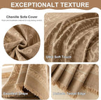 VClife Vintage Floral Boho Couch Cover, Soft Breathable Chenille Sofa Cover - Image 5