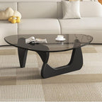 EASYSOUL Modern Glass Coffee Table, 44.88" D x 32.28" W x 15.75" H, Abstract - Image 3