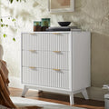 T4TREAM Fluted 3 Drawer Dresser, Curved Profile Design, Wood Drawer Organizer by T4TREAMFurniture