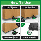 NEST EASY Heavy Duty Furniture Dolly 360° Rotating 5 Wheels, Alloy Steel - Image 3