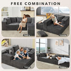 Hetoy Oversized L Shape Modular Sofa, Soft Modular Sectional Couch - Image 7