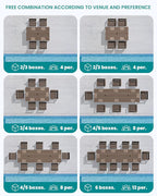 SERWALL HDPE Dining Set for 8: 2 Umbrella Hole Tables + 8 Chairs. Includes 8 - Image 9