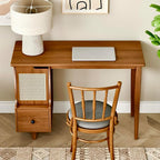 Vintage Style Desk with Storage Space and Drawer, Mid-Century Modern - Image 3