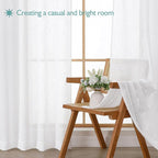 Chyhomenyc White Semi Sheer Curtains 96 Inches Long 2 Panels - Image 7