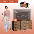 WLIVE 54''W Dresser for Bedroom, Dresser TV Stand for 55, 65 inch TV, Wide - Image 3