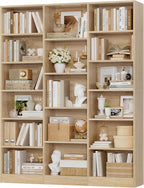 FACBOTALL Triple Wide Bookshelf, 6 Tier Large Bookshelf, Bookcase by FACBOTALL