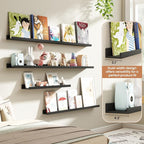 Fun Memories Picture Ledge Shelves Set of 4, 48 Inch Rustic Wall Mounted - Image 6