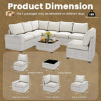 olimix 8 Piece Outdoor Patio Furniture Set, Outdoor Sectional Furniture - Image 8