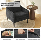 Mid Century Modern Accent Chair, Chenille Fabric Armchair - Image 5
